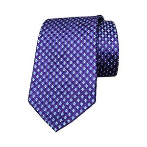Michael Kors Micro Checkered Blue And Purple Colorblock Silk Necktie